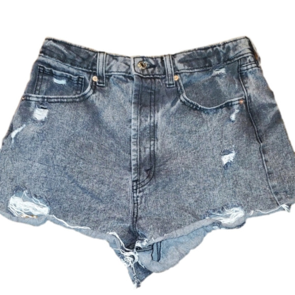 Highest rise distressed cut off shorts Wild Fable size 10 black denim - Picture 1 of 10